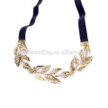 european decorative leaves boho girl wire elastic headband